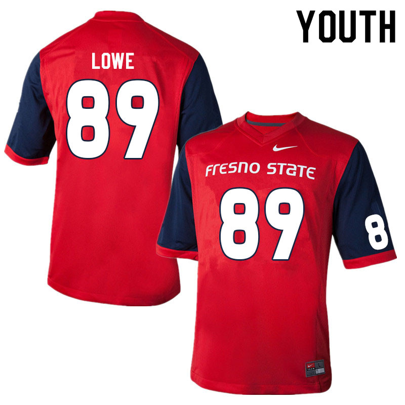 Youth #89 Matt Lowe Fresno State Bulldogs College Football Jerseys Sale-Red